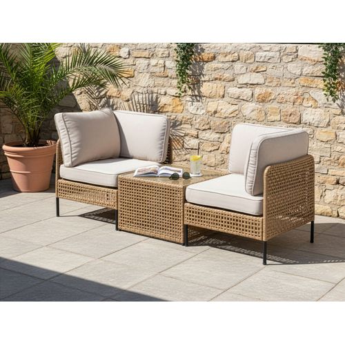 Canapé De Jardin Avec Table 2 Places Omegana Beige Clair