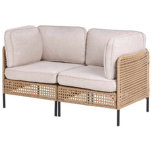 Canapé De Jardin Avec Table 2 Places Omegana Beige Clair