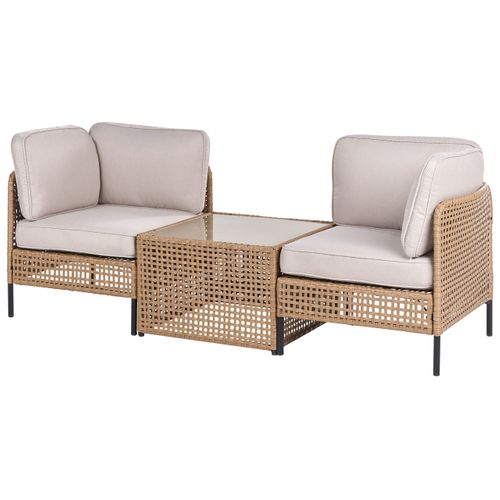 Canapé De Jardin Avec Table 2 Places Omegana Beige Clair