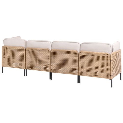 Canapé De Jardin En Forme De U 6 Places Omegana Beige Clair
