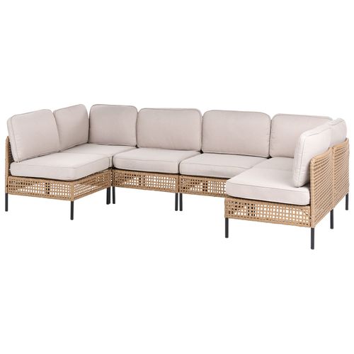 Canapé De Jardin En Forme De U 6 Places Omegana Beige Clair