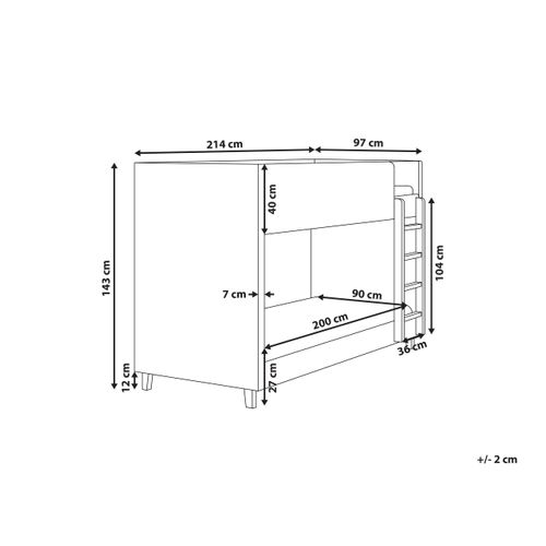 Lit Superposé Velours Chocques 90 X 200 Cm Rose Pastel