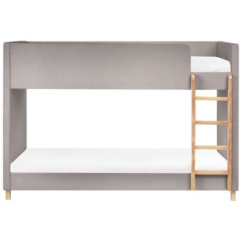 Lit Superposé Velours Chocques 90 X 200 Cm Gris Clair