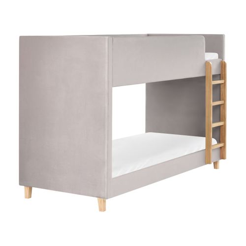 Lit Superposé Velours Chocques 90 X 200 Cm Gris Clair