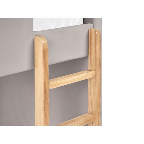 Lit Superposé Velours Chocques 90 X 200 Cm Gris Clair