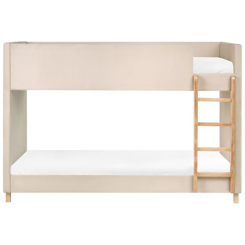 Lit Superposé Velours Chocques 90 X 200 Cm Beige Clair