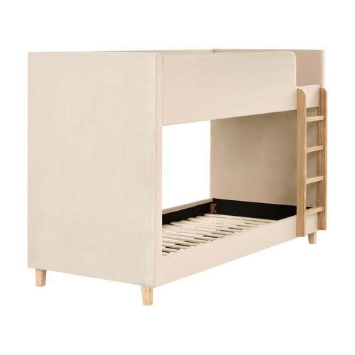 Lit Superposé Velours Chocques 90 X 200 Cm Beige Clair