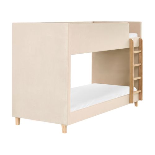 Lit Superposé Velours Chocques 90 X 200 Cm Beige Clair