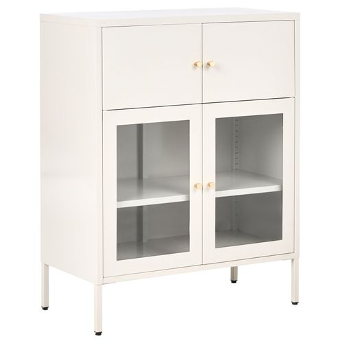 Vitrine En Verre Esholt Métal 80 Cm Beige Clair