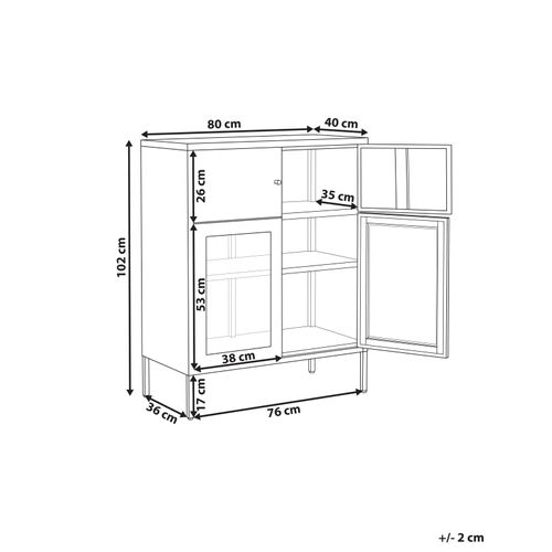 Vitrine En Verre Esholt Métal 80 Cm Beige Clair