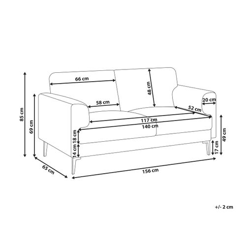 Canapé 2 Places Lousto Tissu Beige Clair