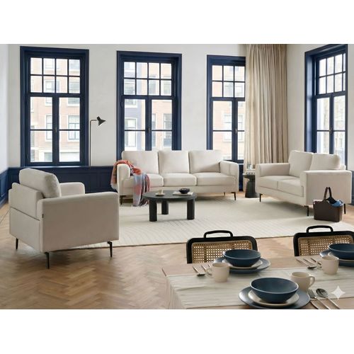 Canapé 3 Places Lousto Tissu Beige Clair