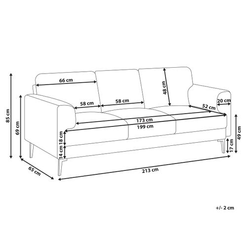 Canapé 3 Places Lousto Tissu Beige Clair