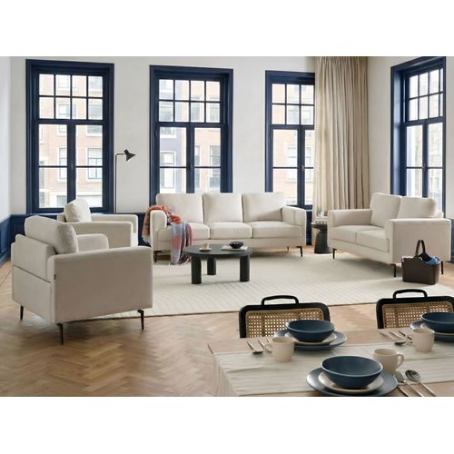 Ensemble De Salon 7 Places Lousto Tissu Beige Clair