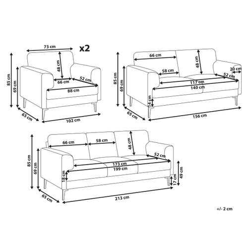 Ensemble De Salon 7 Places Lousto Tissu Beige Clair