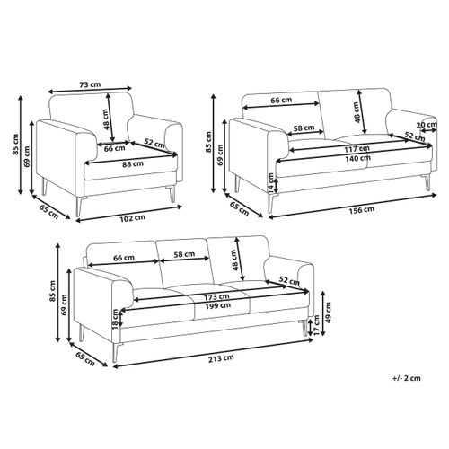 Ensemble De Salon 6 Places Lousto Tissu Beige Clair