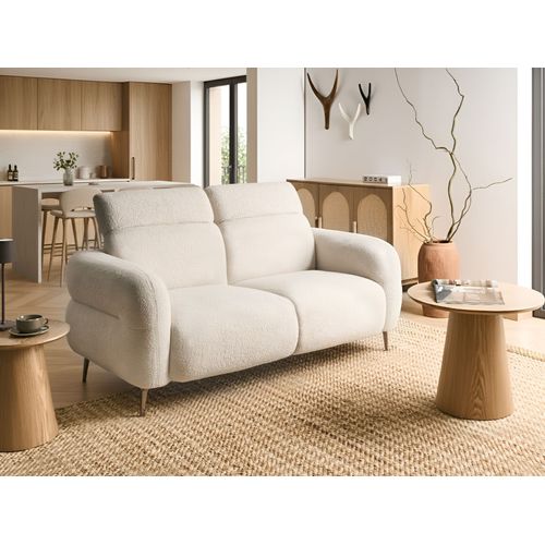 Canapé 2 Places Artuna Bouclé Blanc Cassé