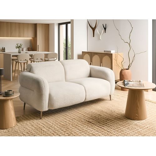 Canapé 2 Places Artuna Bouclé Blanc Cassé