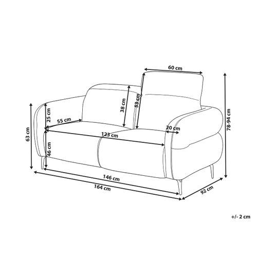 Canapé 2 Places Artuna Bouclé Blanc Cassé