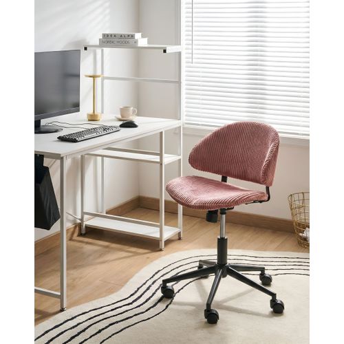 Chaise De Bureau Kiana Velours Côtelé Rose