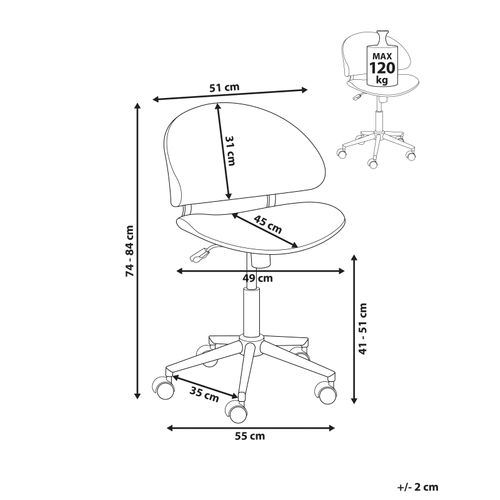 Chaise De Bureau Kiana Velours Côtelé Rose