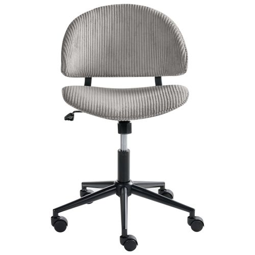 Chaise De Bureau Kiana Velours Côtelé Taupe