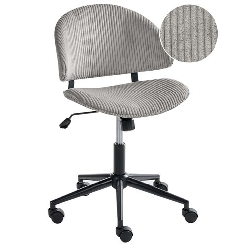 Chaise De Bureau Kiana Velours Côtelé Taupe