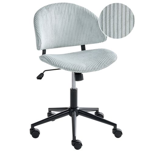 Chaise De Bureau Kiana Velours Côtelé Bleu Clair