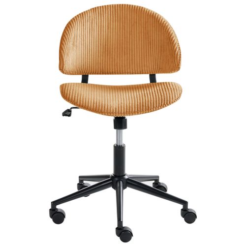 Chaise De Bureau Kiana Velours Côtelé Orange