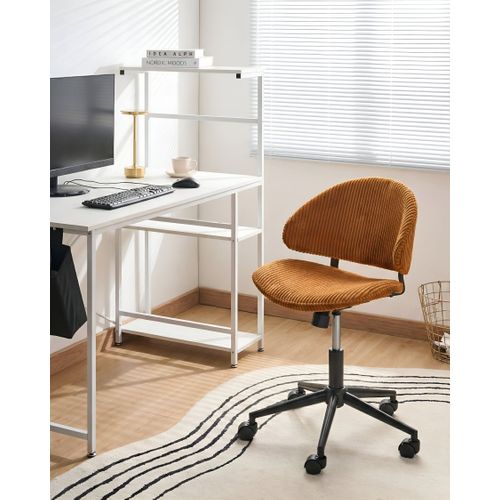 Chaise De Bureau Kiana Velours Côtelé Orange