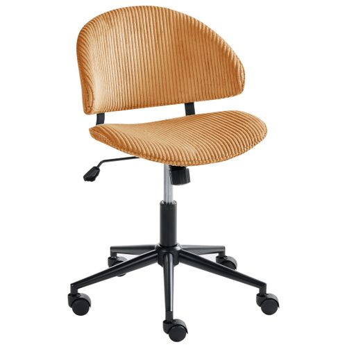 Chaise De Bureau Kiana Velours Côtelé Orange