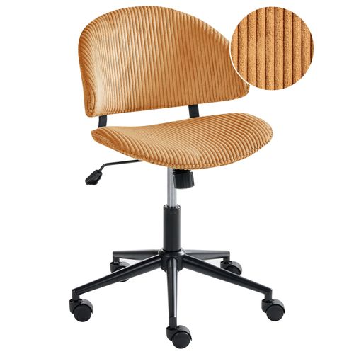 Chaise De Bureau Kiana Velours Côtelé Orange