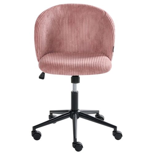 Chaise De Bureau Miles Velours Côtelé Rose