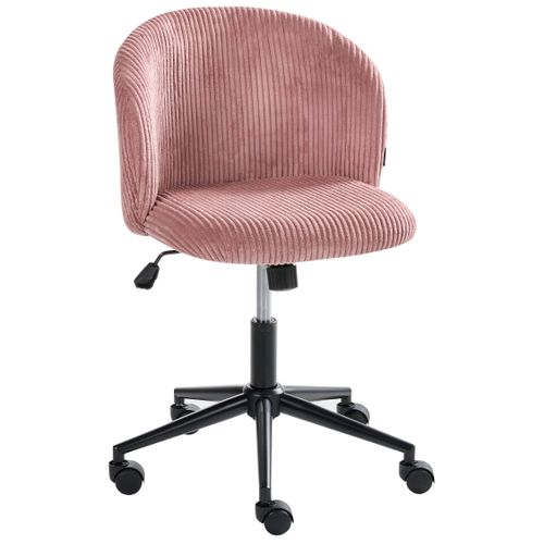 Chaise De Bureau Miles Velours Côtelé Rose