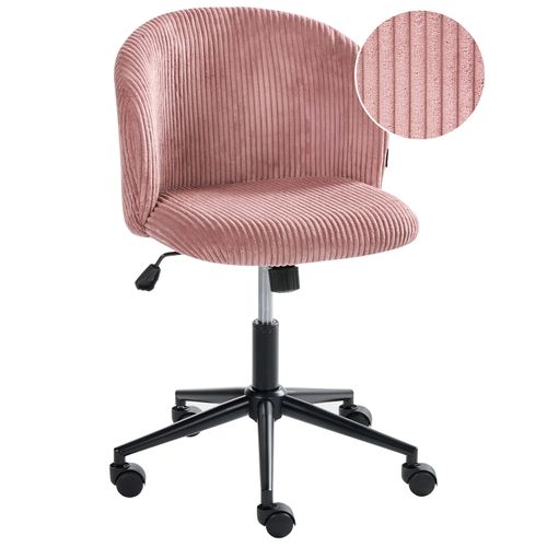 Chaise De Bureau Miles Velours Côtelé Rose