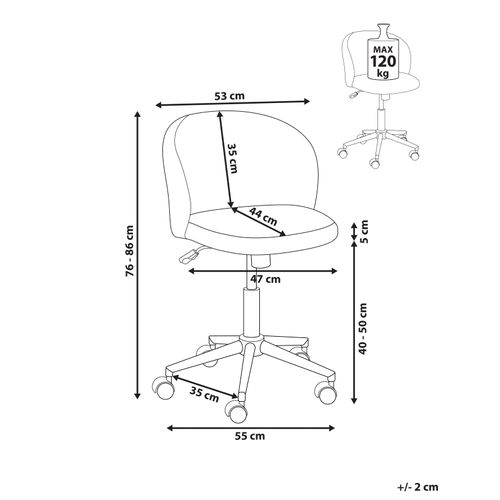 Chaise De Bureau Miles Velours Côtelé Rose
