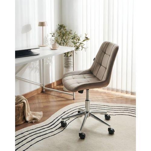 Chaise De Bureau Melrose Velours Taupe
