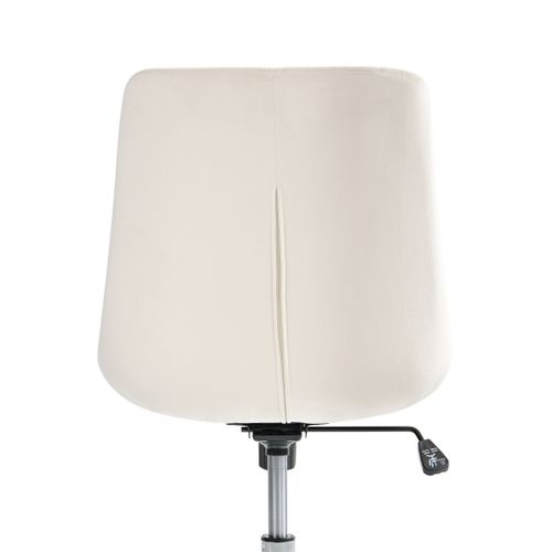 Chaise De Bureau Melrose Velours Blanc Cassé