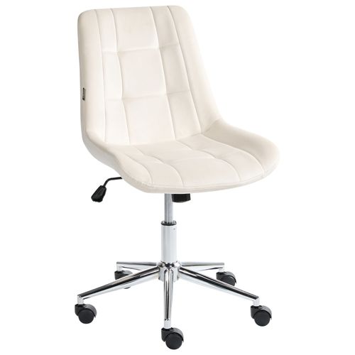 Chaise De Bureau Melrose Velours Blanc Cassé
