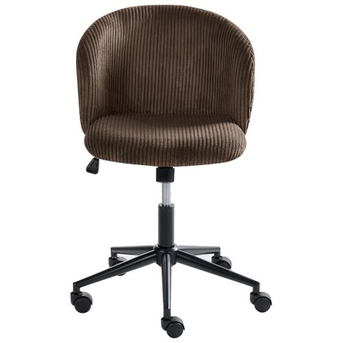 Chaise De Bureau Miles Velours Côtelé Marron Foncé