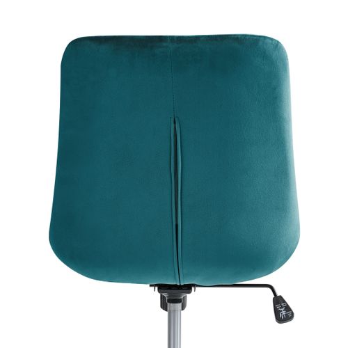 Chaise De Bureau Melrose Velours Bleu Paon