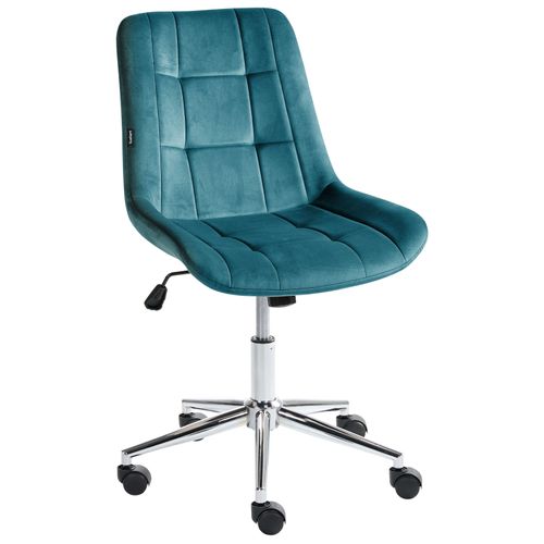 Chaise De Bureau Melrose Velours Bleu Paon