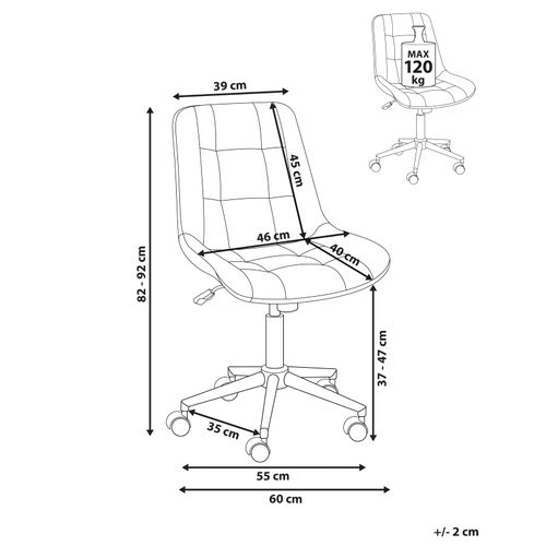 Chaise De Bureau Melrose Velours Bleu Paon