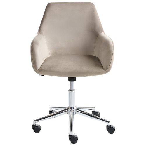 Chaise De Bureau Wellston Velours Taupe