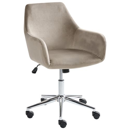 Chaise De Bureau Wellston Velours Taupe