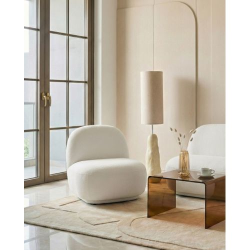 Fauteuil Lovberg Tissu Blanc Cassé