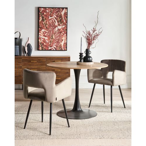 Lot De 2 Chaises De Salle à Manger Sanilac Velours Taupe