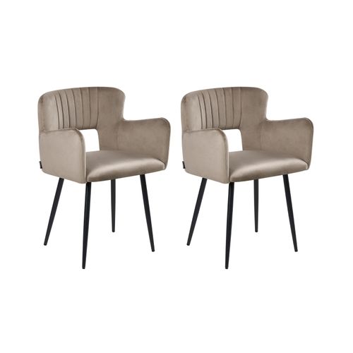 Lot De 2 Chaises De Salle à Manger Sanilac Velours Taupe