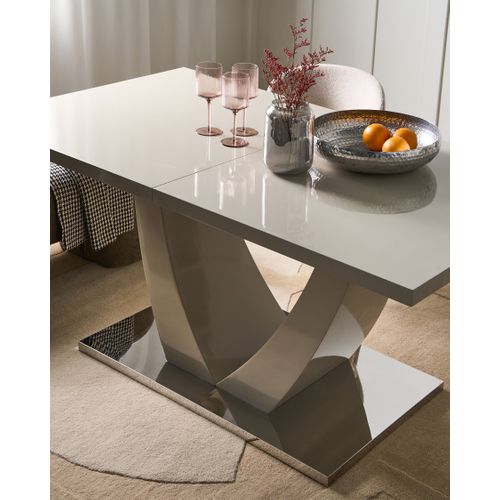 Table De Salle à Manger Extensible Merran Beige Clair 160/200 Cm 90 Cm