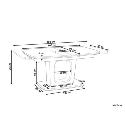 Table De Salle à Manger Extensible Berrigan Beige Clair 160/200 Cm 90 Cm
